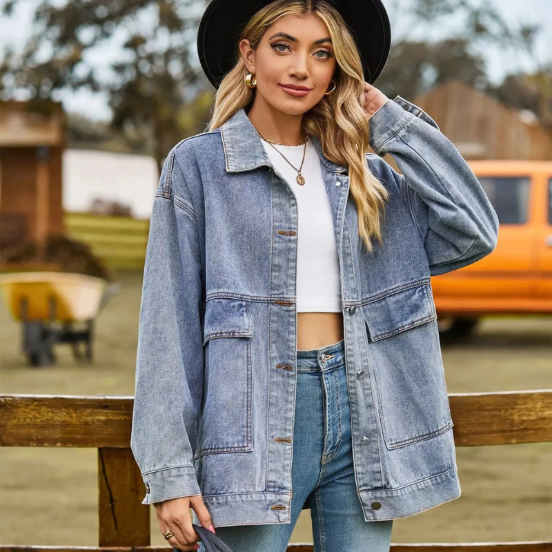 Damen Vintage-Jeansjacke im zeitlosen Retro-Design für stilvolle Outfits