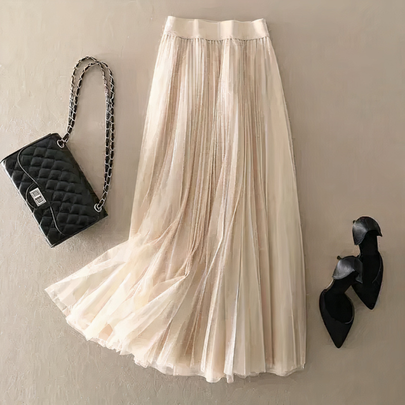 Damen Vintage langer Tüllrock mit fließendem Design und zeitloser Ausstrahlung