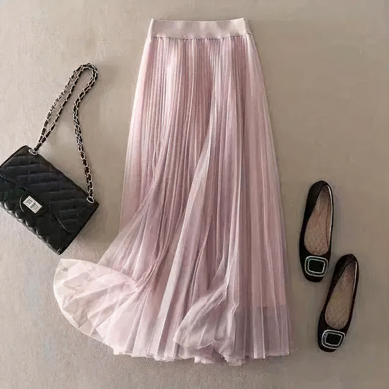 Damen Vintage langer Tüllrock mit fließendem Design und zeitloser Ausstrahlung
