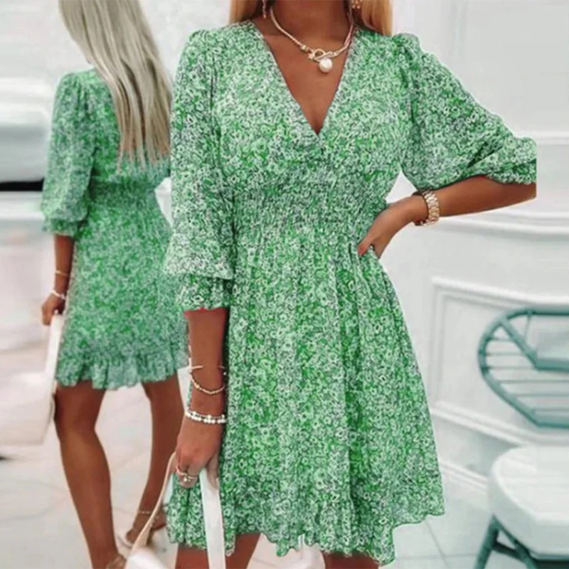 Damen Mini-Sommerkleid im Vintage-Stil mit luftigem Schnitt für ein leichtes, feminines Sommergefühl