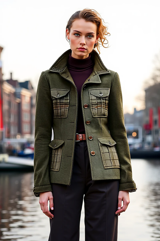 Damen Vintage Outdoorjacke für stilvollen Schutz bei Wind und Wetter