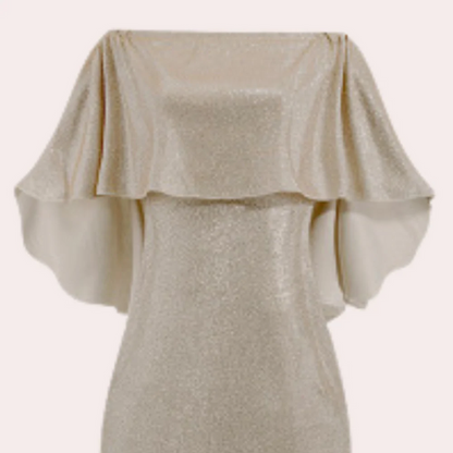 Damen Vintage schulterfreies Paillettenkleid mit funkelnden Details für elegante Anlässe.

