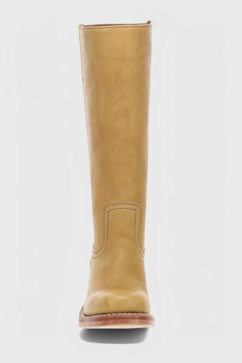 Damen Vintage Stiefel mit Absatz in Kniehöhe im eleganten zeitlosen Design