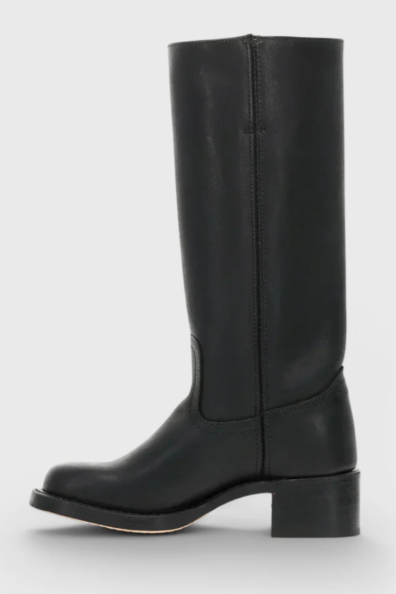 Damen Vintage Stiefel mit Absatz in Kniehöhe im eleganten zeitlosen Design
