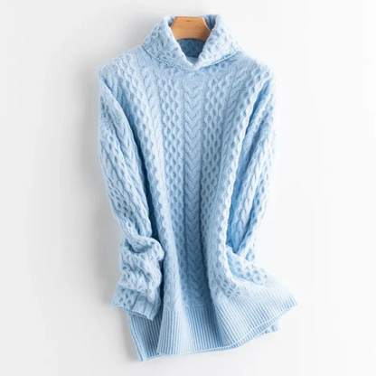 Damen Vintage-Strickpullover mit Rollkragen in elegantem Design
