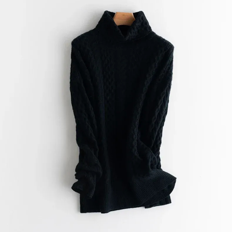 Damen Vintage-Strickpullover mit Rollkragen in elegantem Design