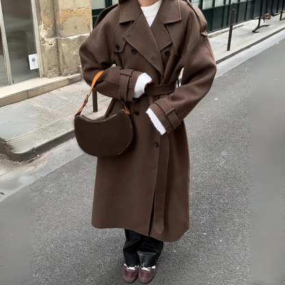 Damen Vintage-Trenchcoat mit Gürtel in elegantem, zeitlosem Design