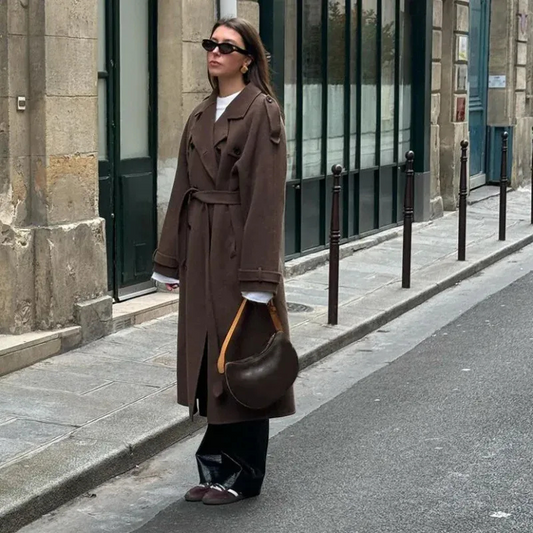 Damen Vintage-Trenchcoat mit Gürtel in elegantem, zeitlosem Design