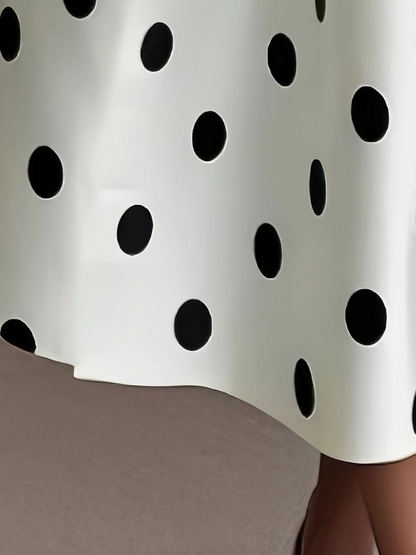Damen Vintage-Wickelkleid mit Polka-Dots – stilvolles Kleid mit Punktemuster für vielseitige Anlässe