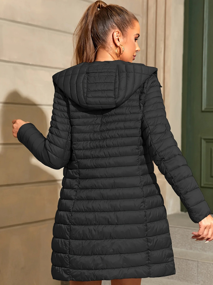 Damen warme gepolsterte Steppjacke für stilvollen und komfortablen Winter-Look.