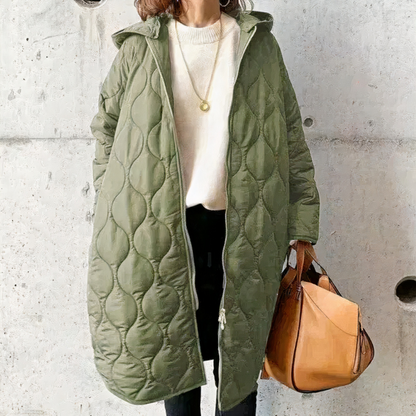 Damen warme gesteppte Kapuzenjacke mit zeitlosem Design und praktischer Kapuze