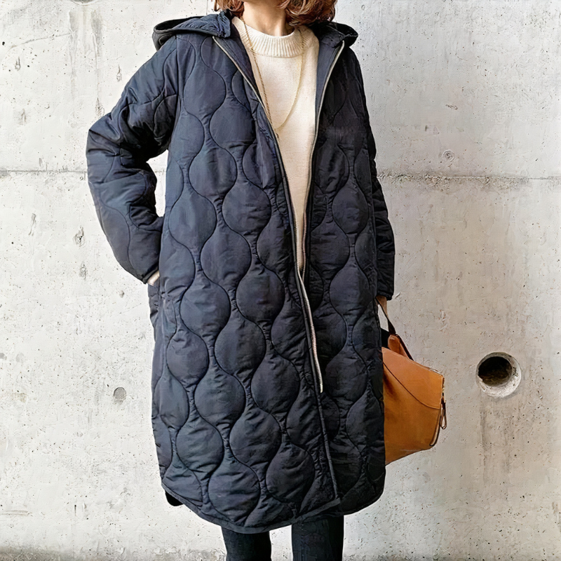Damen warme gesteppte Kapuzenjacke mit zeitlosem Design und praktischer Kapuze