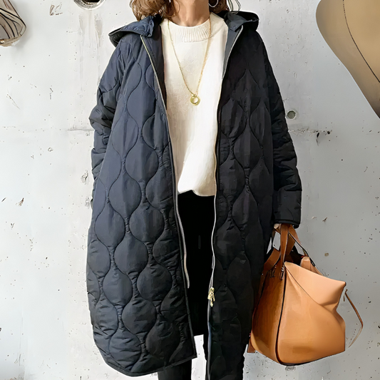Damen warme gesteppte Kapuzenjacke mit zeitlosem Design und praktischer Kapuze
