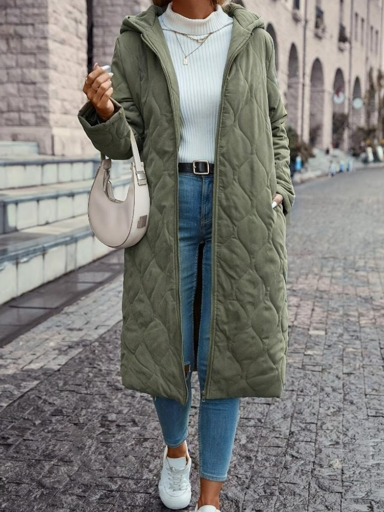 Damen warme Kapuzen-Daunenjacke in modernem Design, ideal für kalte Wintertage