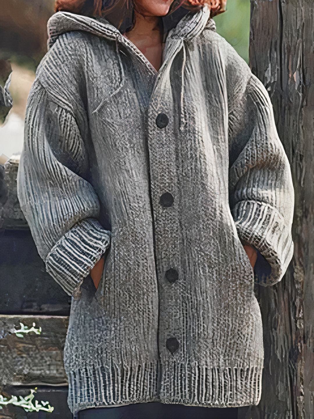 Damen Warme Kapuzenstrickjacke mit praktischem Design und zeitloser Ausstrahlung, ideal für kühle Tage.