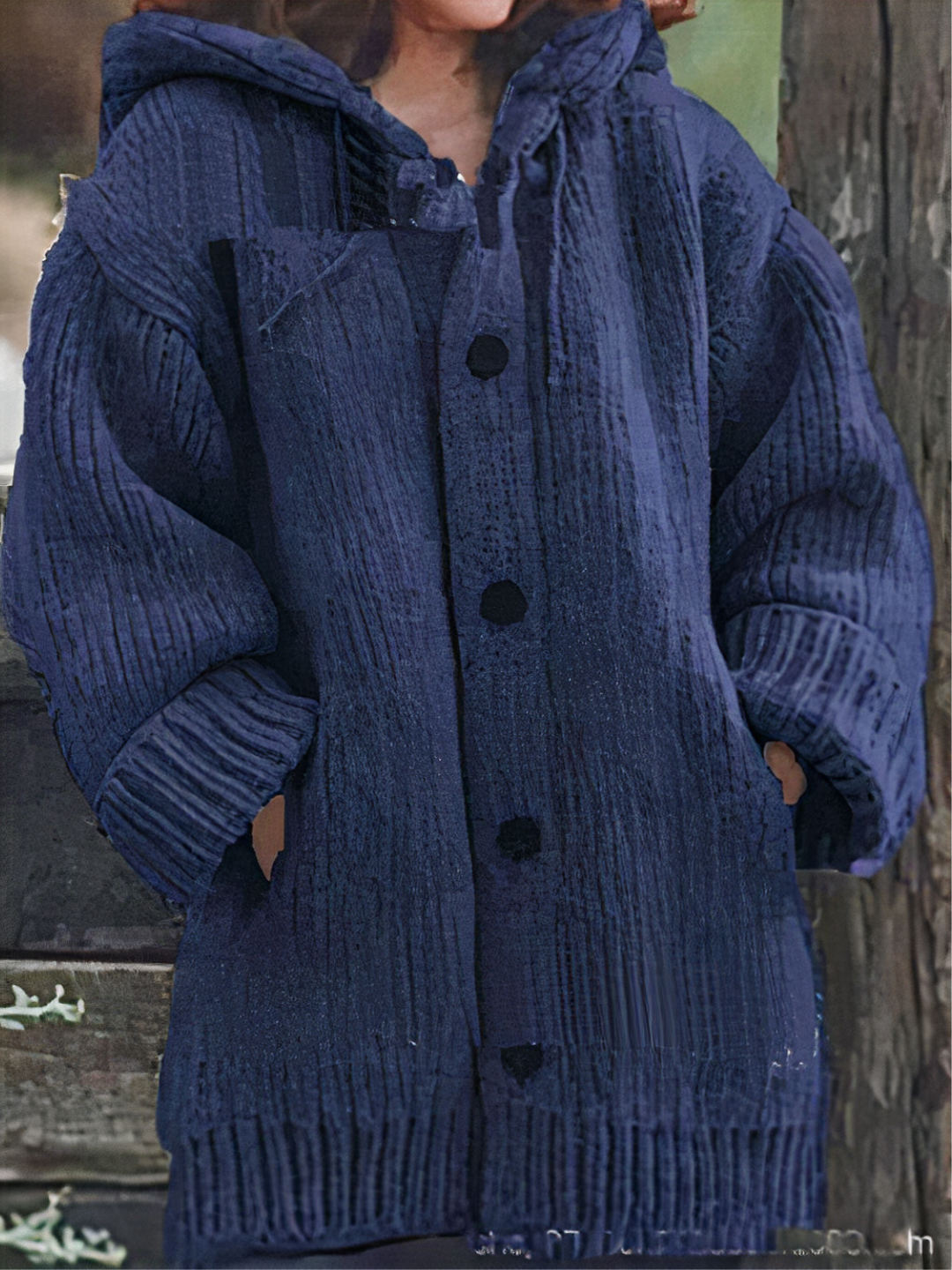 Damen Warme Kapuzenstrickjacke mit praktischem Design und zeitloser Ausstrahlung, ideal für kühle Tage.