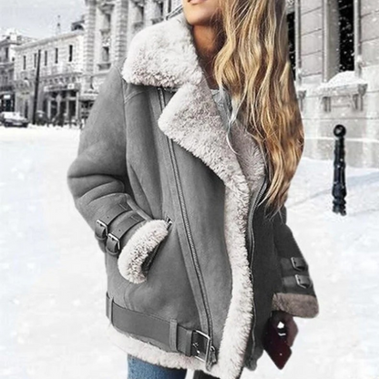 Damen warme Vintage-Jacke im klassischen Retro-Stil mit bequemer Passform