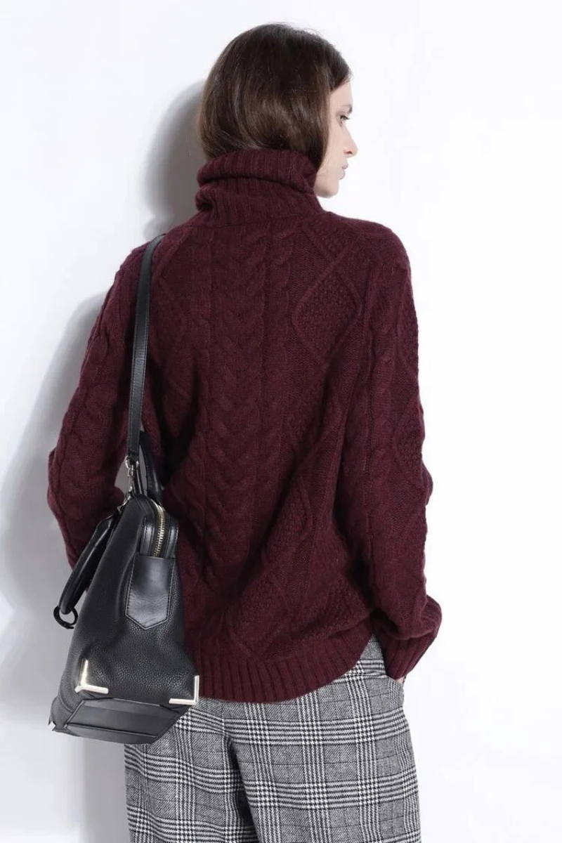 Damen warmer dicker Pullover mit Rollkragen für kalte Tage