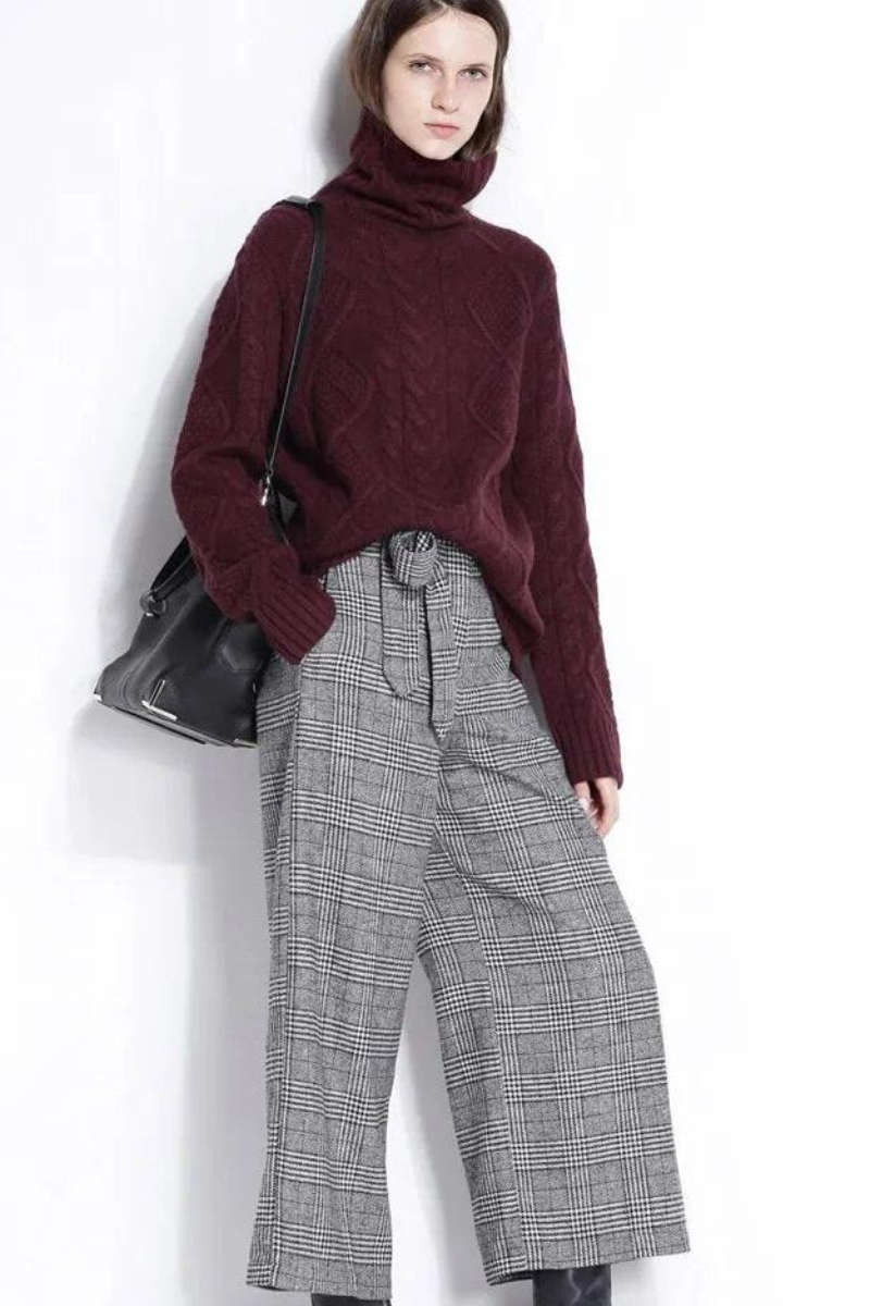 Damen warmer dicker Pullover mit Rollkragen für kalte Tage