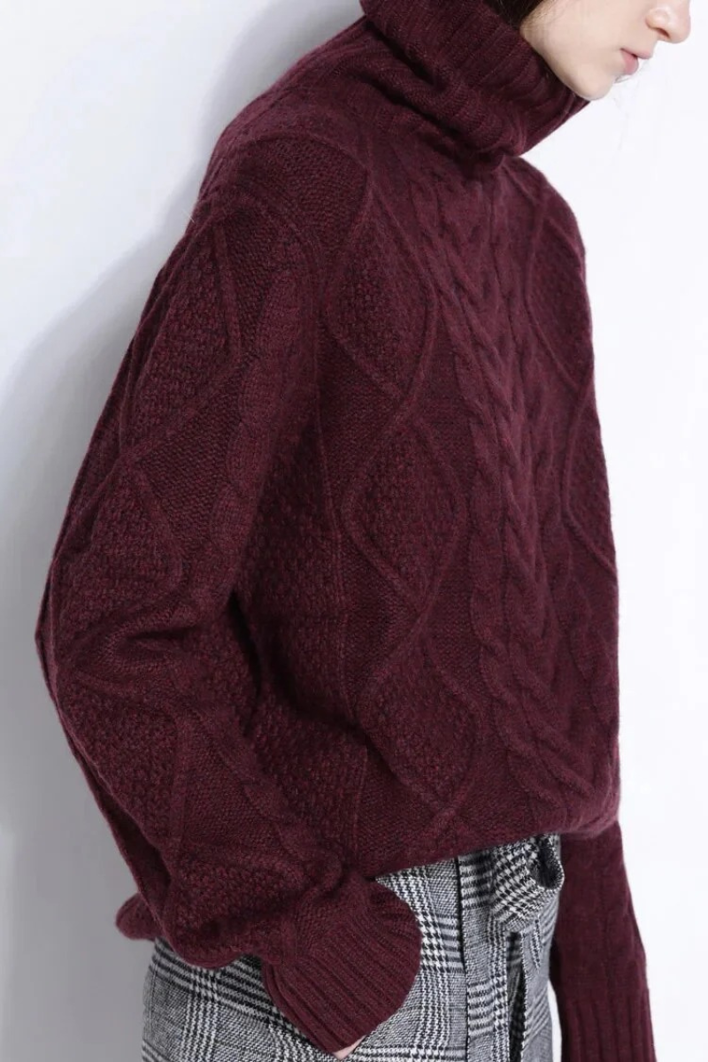 Damen warmer dicker Pullover mit Rollkragen für kalte Tage