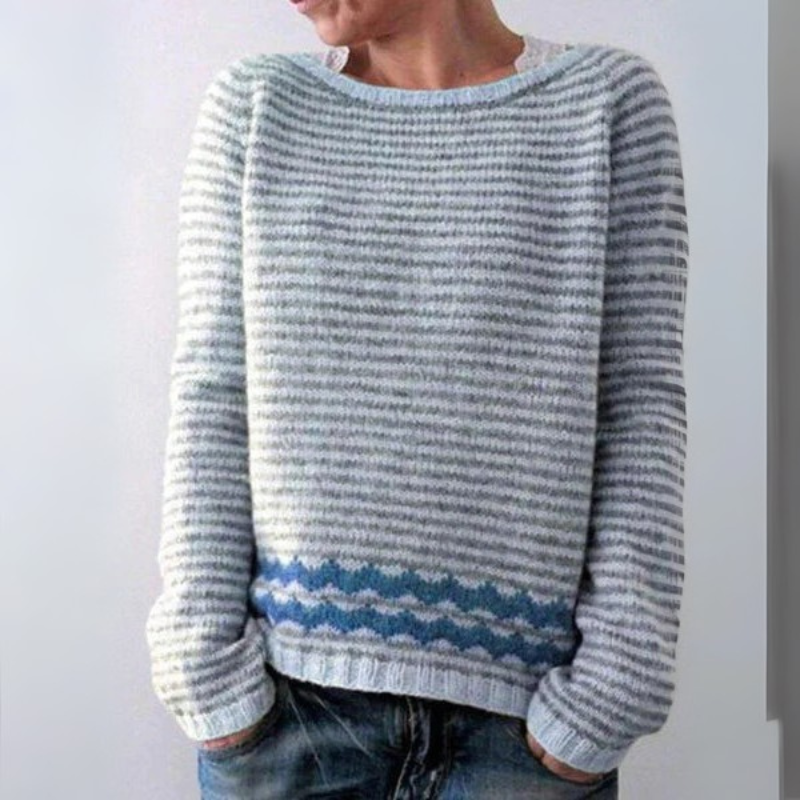 Damen Norwegerpullover mit herbstlichem Muster und warmem Tragekomfort