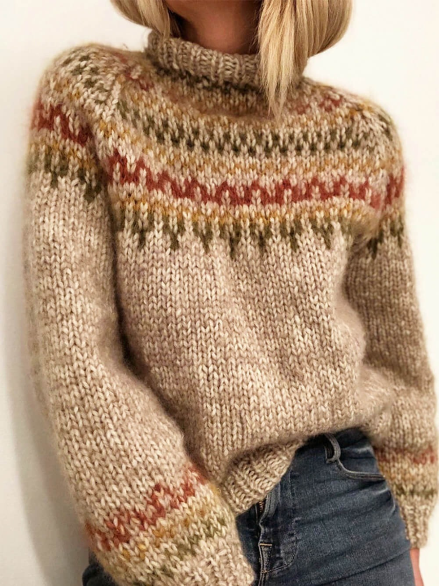 Damen warmer Rollkragenpullover mit elegantem Design für kalte Tage
