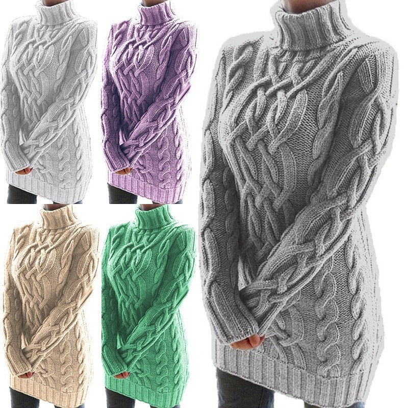 Damen Rollkragenpullover in warmem, zeitlosem Design für stilvolle Wintertage