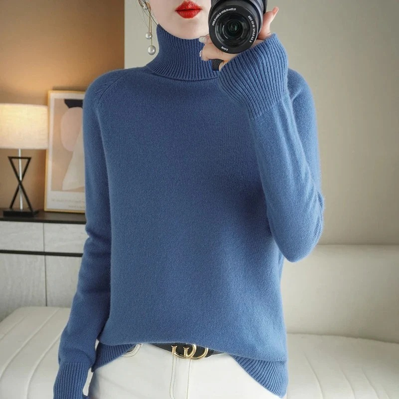 Damen Rollkragenpullover in warmem, zeitlosem Design für kalte Tage