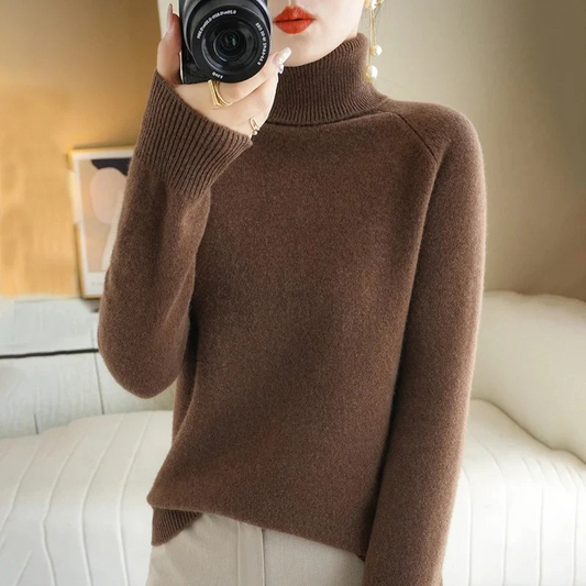 Damen Rollkragenpullover in warmem, zeitlosem Design für kalte Tage