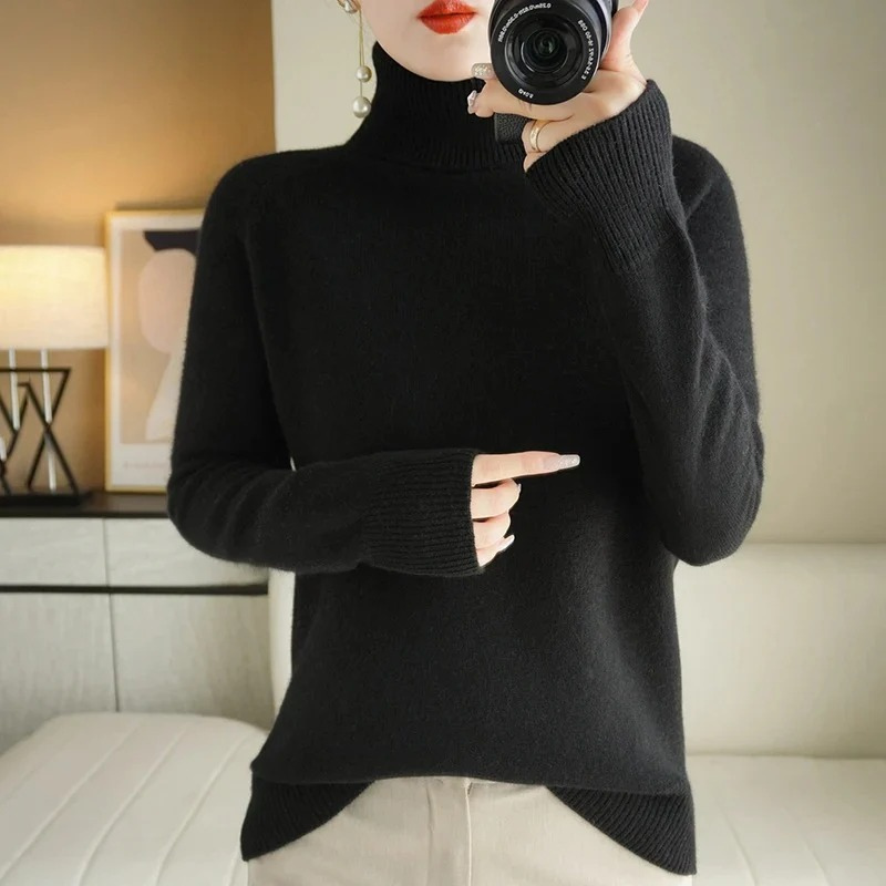 Damen Rollkragenpullover in warmem, zeitlosem Design für kalte Tage