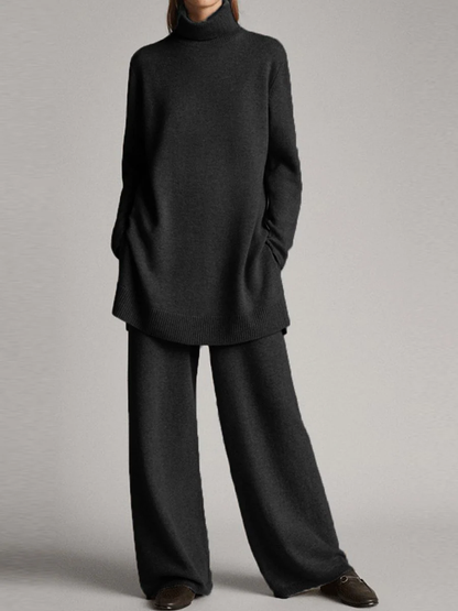 Damen warmes Rollkragenpullover-Set für gemütliche und stilvolle Wintertage.