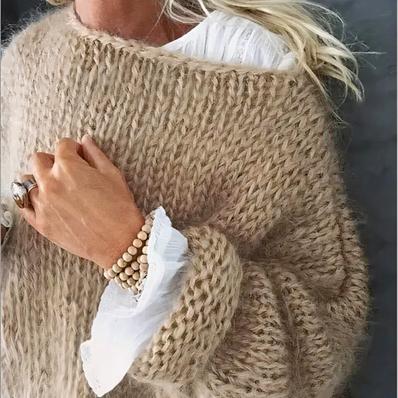 Damen weicher gemütlicher Pullover, lässiger Komfort für Alltag und Freizeit