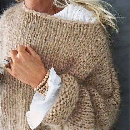 Damen weicher gemütlicher Pullover, lässiger Komfort für Alltag und Freizeit