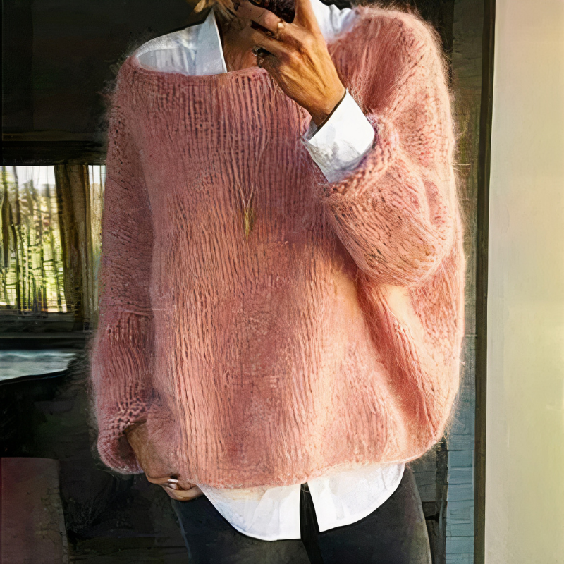 Damen weicher gemütlicher Pullover, lässiger Komfort für Alltag und Freizeit