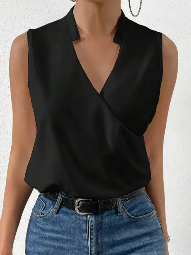 Damen weiches luftiges Sommertop mit V-Ausschnitt für sommerliche Outfits