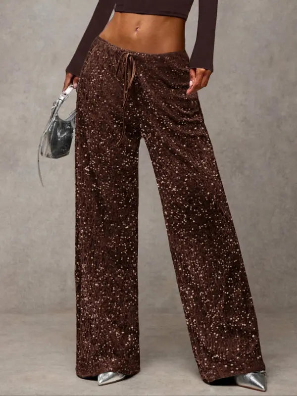 Elegante Hose mit Pailletten und elastischem Bund für Damen | Soléna