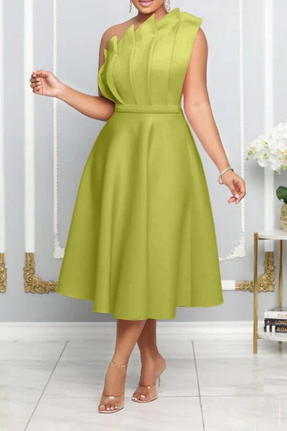 Damen Cocktailkleid mit asymmetrischem Ein-Schulter-Design für festliche Anlässe