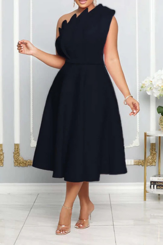 Damen Cocktailkleid mit asymmetrischem Ein-Schulter-Design für festliche Anlässe