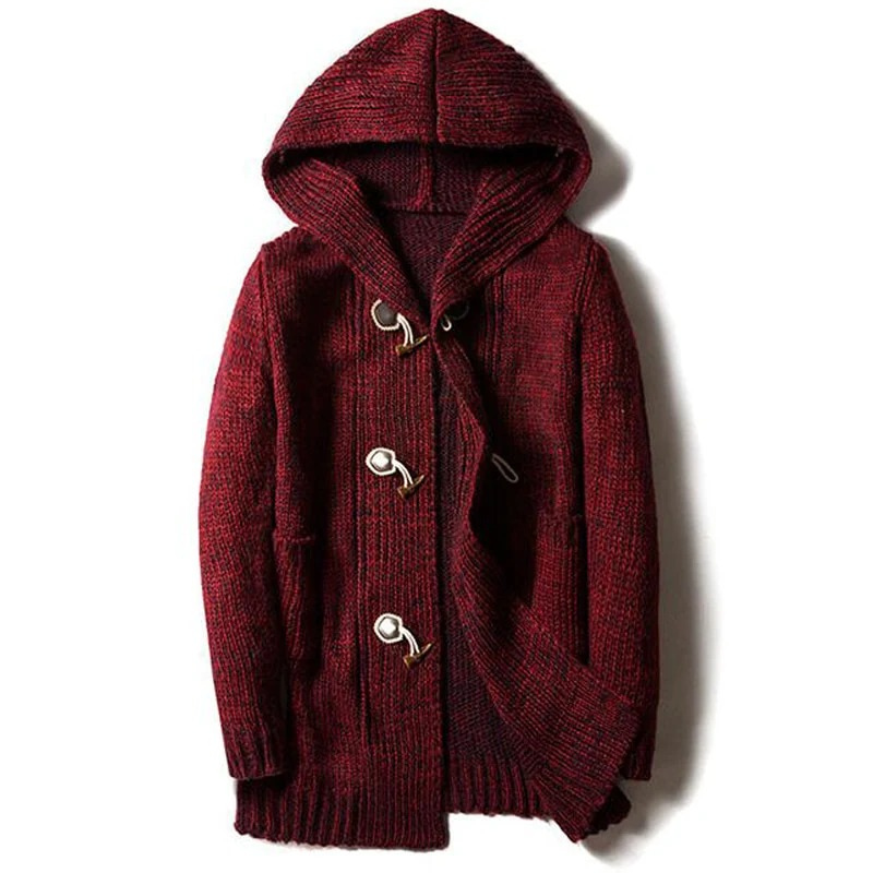 Elegante Herren-Strickjacke mit Kapuze im zeitlosen Design für Alltag und Freizeit