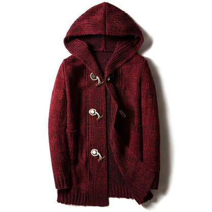 Elegante Herren-Strickjacke mit Kapuze im zeitlosen Design für Alltag und Freizeit