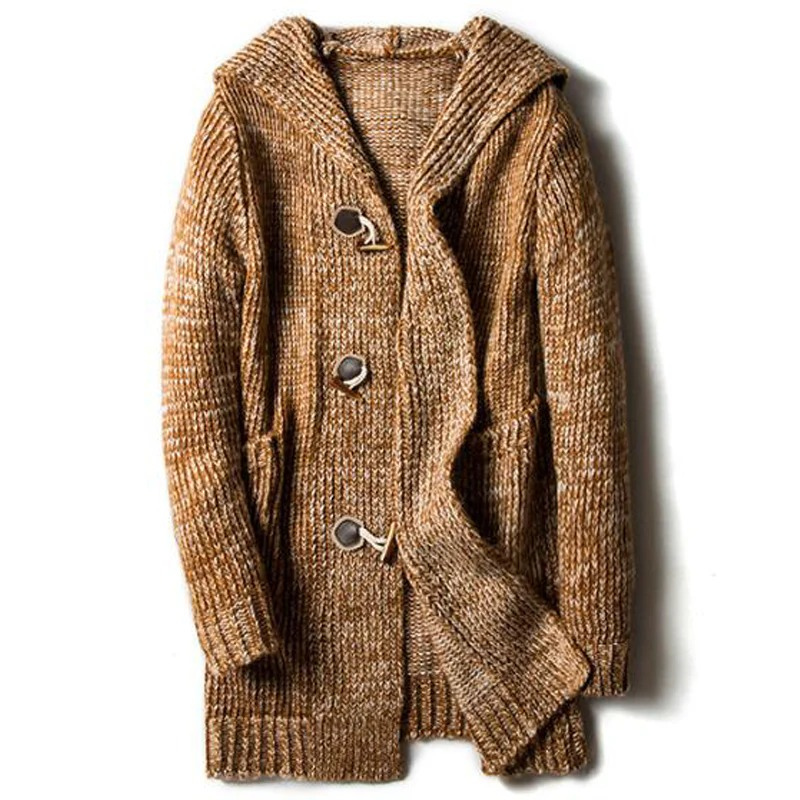 Elegante Herren-Strickjacke mit Kapuze im zeitlosen Design für Alltag und Freizeit