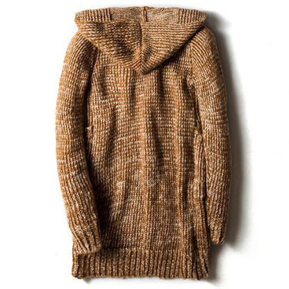 Elegante Herren-Strickjacke mit Kapuze im zeitlosen Design für Alltag und Freizeit