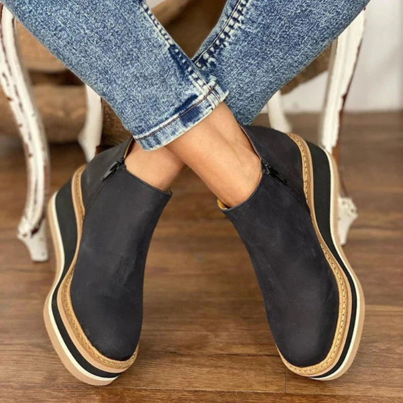 Elegante niedrige Damenstiefeletten mit klassischem Design und praktischem Einstieg