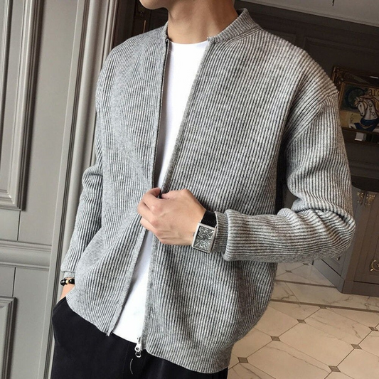 Elegante weiche Herren-Strickjacke mit zeitlosem Design und bequemer Passform für Alltag und Freizeit