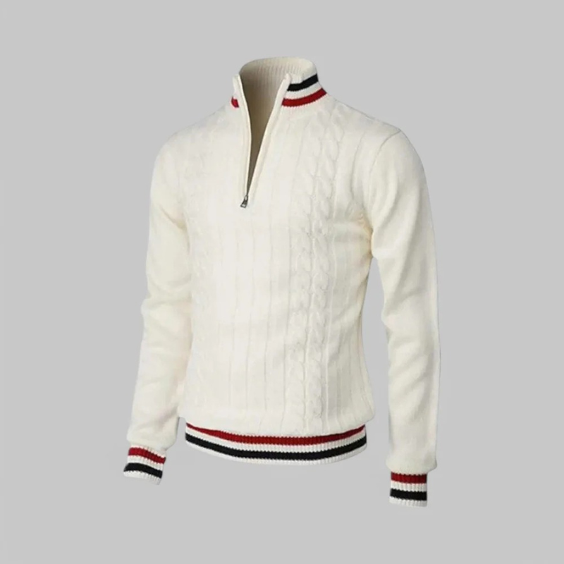 Eleganter Pullover mit halbem Reißverschluss für Herren, zeitloses Design für Büro und Freizeit