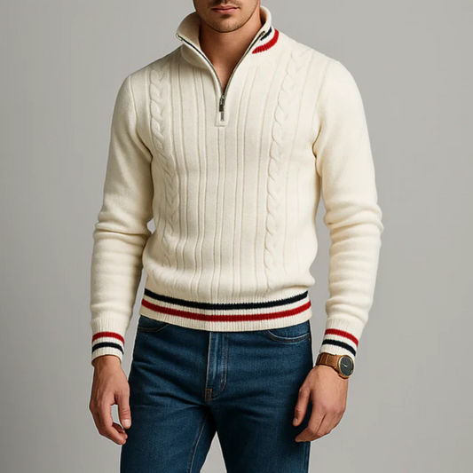 Eleganter Pullover mit halbem Reißverschluss für Herren, zeitloses Design für Büro und Freizeit