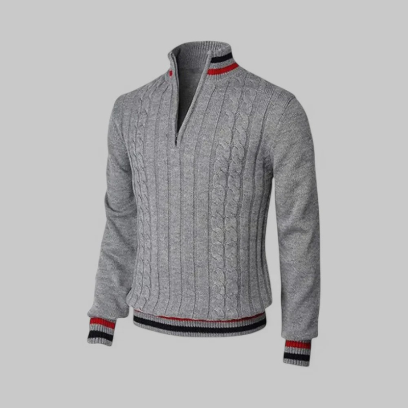 Eleganter Pullover mit halbem Reißverschluss für Herren, zeitloses Design für Büro und Freizeit