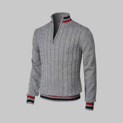 Eleganter Pullover mit halbem Reißverschluss für Herren, zeitloses Design für Büro und Freizeit