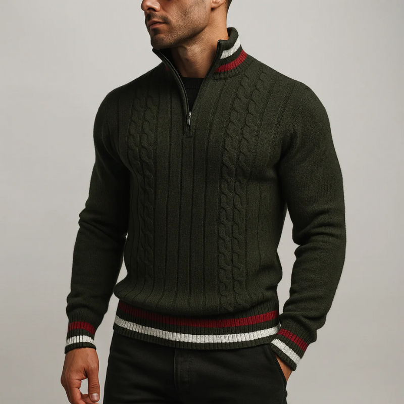 Eleganter Pullover mit halbem Reißverschluss für Herren, zeitloses Design für Büro und Freizeit