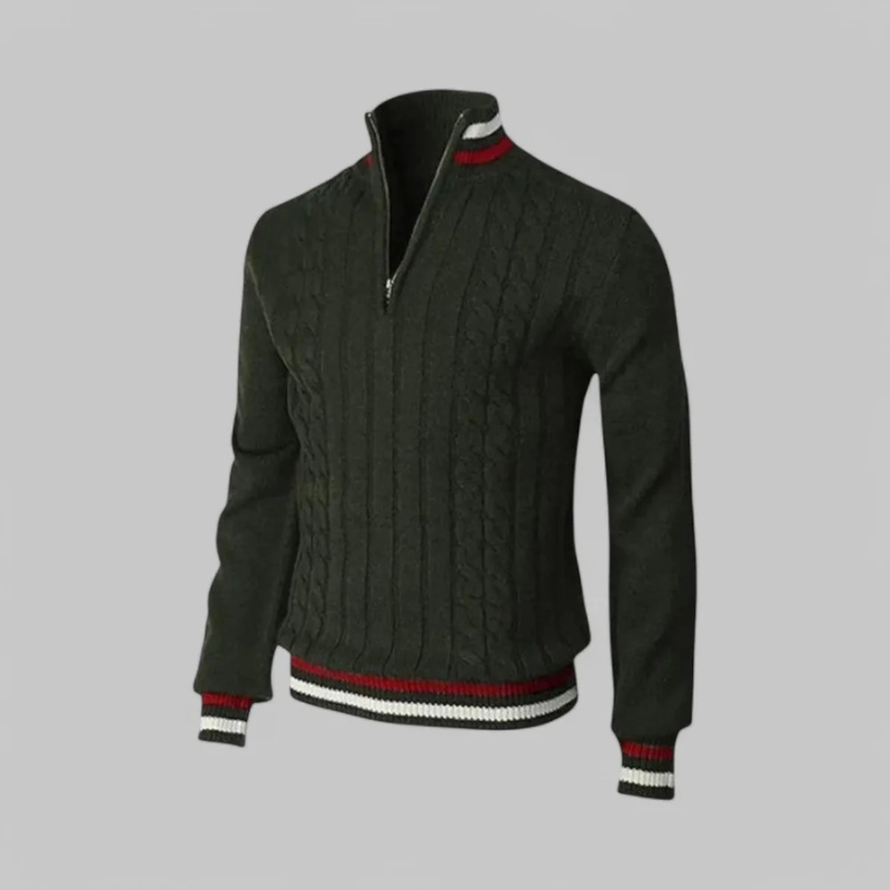 Eleganter Pullover mit halbem Reißverschluss für Herren, zeitloses Design für Büro und Freizeit